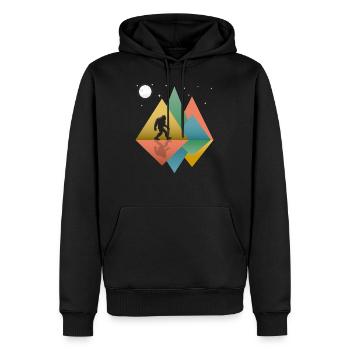 Bigfoot Rétro - Sweat à capuche Premium bio Homme - noir - Devant - Nico (187cm)