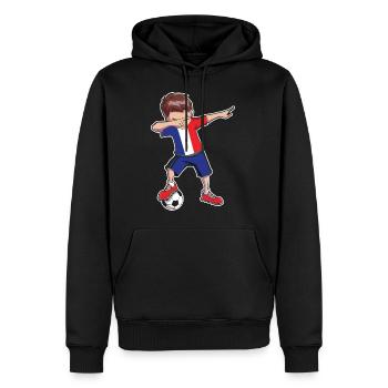 France Maillot De Football Fan Dabbing Boy Garçons - Sweat à capuche Premium bio Homme - noir - Devant - Nico (187cm)