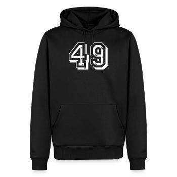 49 years birthday - Men’s Premium Organic Hoodie - black - Front - Nico (187cm)