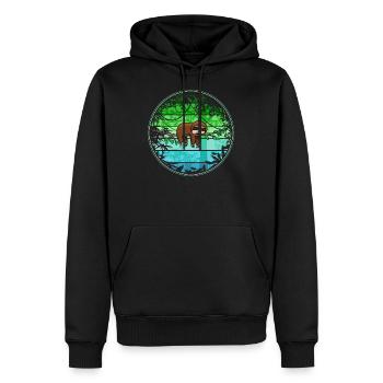 Faultier im Regenwald lustige Faultiere Comic - Männer Premium Bio Hoodie - Schwarz - Vorne - Nico (187cm)