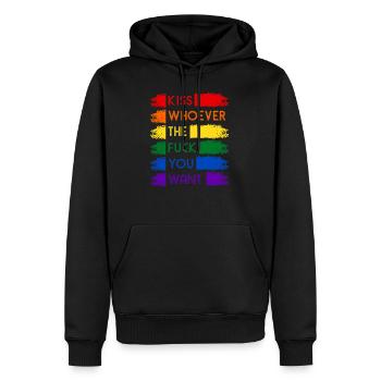 Kiss Whoever June Pride Month - Sweat à capuche Premium bio Homme - noir - Devant - Nico (187cm)