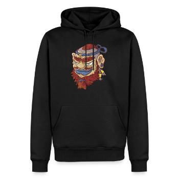 Olheg Print - Sweat à capuche Premium bio Homme - noir - Devant - Nico (187cm)