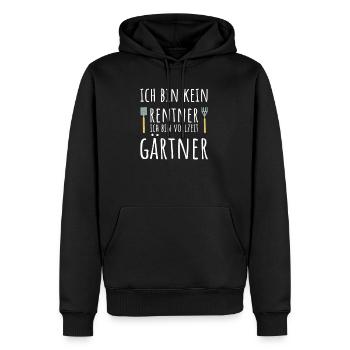 Ich bin kein Rentner ich bin Vollzeit Gärtner - Männer Premium Bio Hoodie - Schwarz - Vorne - Nico (187cm)