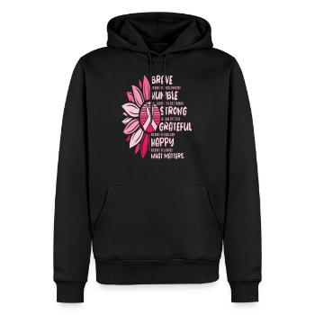 Sunflower Ribbon Breast Cancer Awareness T Shirt - Sweat à capuche Premium bio Homme - noir - Devant - Nico (187cm)