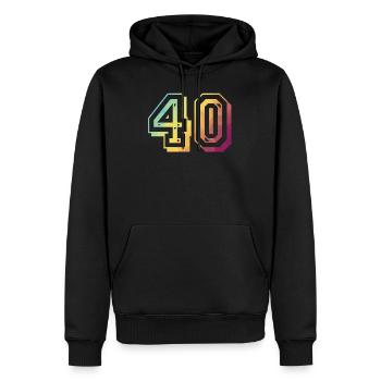 40 ans arc-en-ciel - Sweat à capuche Premium bio Homme - noir - Devant - Nico (187cm)