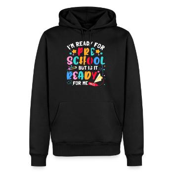 1st Day of Preschool Pre-K First Day of School - Sweat à capuche Premium bio Homme - noir - Devant - Nico (187cm)