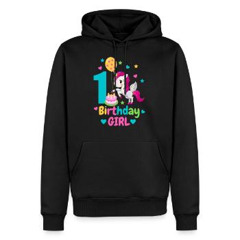 1. Geburtstag. erster Geburtstag - Männer Premium Bio Hoodie - Schwarz - Vorne - Nico (187cm)