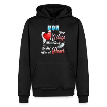 Les ailes de ma mère étaient prêtes mais mon cœur ne l’était pas - Sweat à capuche Premium bio Homme - noir - Devant - Nico (187cm)