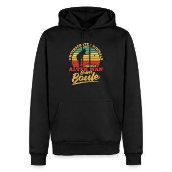 Unterschätze Niemals einen Alten Mann Beim Boule P - Männer Premium Bio Hoodie - Schwarz - Vorne - Nico (187cm)