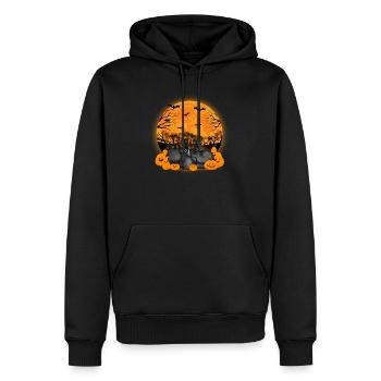 Black Cats Pumpkins Moon Halloween - Männer Premium Bio Hoodie - Schwarz - Vorne - Nico (187cm)