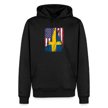American Flag Sweden Flag - Sweat à capuche Premium bio Homme - noir - Devant - Nico (187cm)
