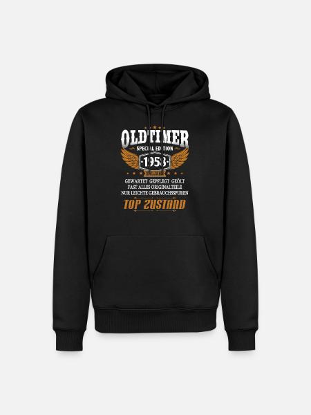 Oldtimer Baujahr 1958 geboren Geburtstag Spruch - Männer Premium Bio Hoodie - Schwarz