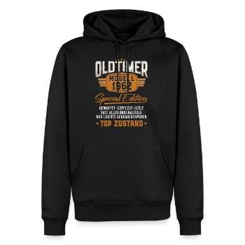 Oldtimer Baujahr 1962 Geburtstagsspruch - Männer Premium Bio Hoodie - Schwarz - Vorne - Nico (187cm)
