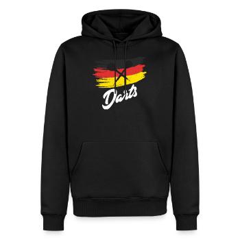Dart Darthemd lustig Deutschlandfahne Dartpfeile - Männer Premium Bio Hoodie - Schwarz - Vorne - Nico (187cm)