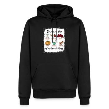 Autumn Symbols Fall Candles Colorful Leaves - Männer Premium Bio Hoodie - Schwarz - Vorne - Nico (187cm)