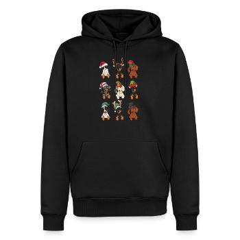 Chien de blaireau Christmas Costume - Sweat à capuche Premium bio Homme - noir - Devant - Nico (187cm)