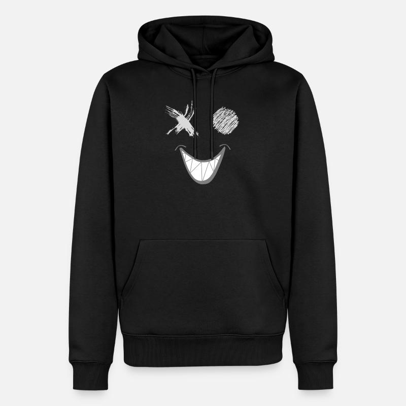 Smile - Männer Premium Bio Hoodie - Schwarz