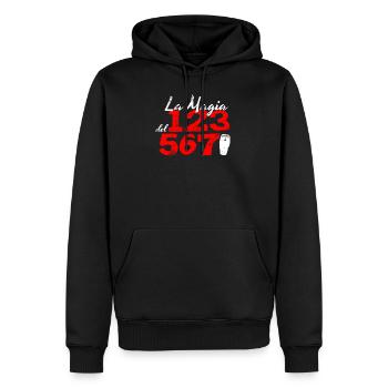 Conga Salsa Musik 123 567 - Männer Premium Bio Hoodie - Schwarz - Vorne - Nico (187cm)