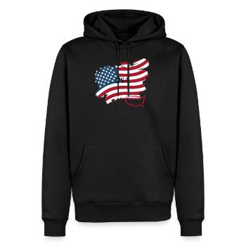 USA - Sweat à capuche Premium bio Homme - noir - Devant - Nico (187cm)