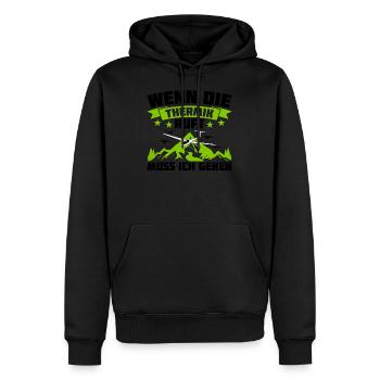 Wenn Die Thermik Ruft Muss Ich Gehen Segelflieger - Männer Premium Bio Hoodie - Schwarz - Vorne - Nico (187cm)