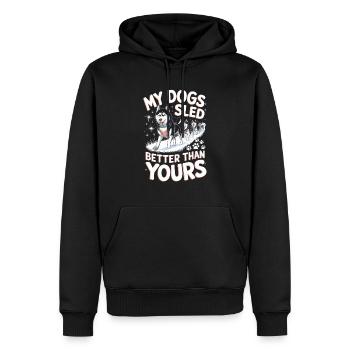 Les traîneaux à chiens roulent mieux que le vôtre - Sweat à capuche Premium bio Homme - noir - Devant - Nico (187cm)