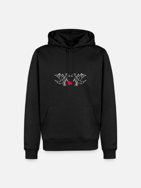 Origami Drachen - Männer Premium Bio Hoodie - Schwarz