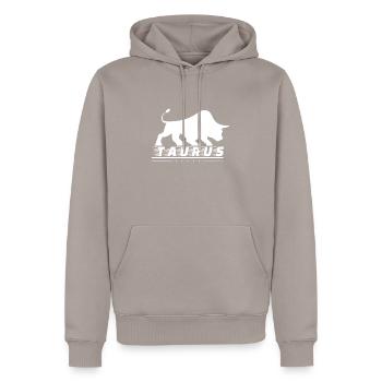 Taurus Stier Bulle - Männer Premium Bio Hoodie - Taupe - Vorne - Nico (187cm)