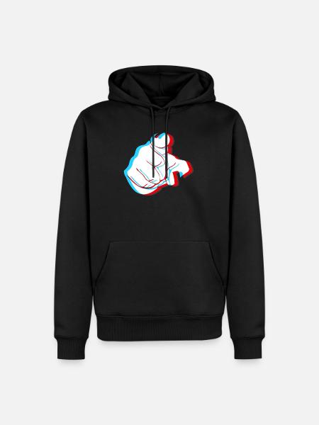 I want YOU - 3D finger - Men’s Premium Organic Hoodie - black