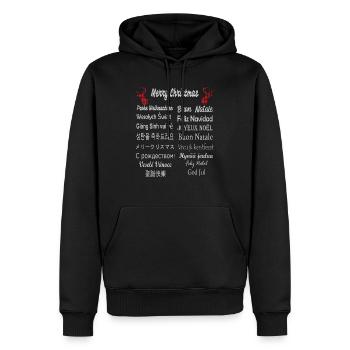 Noël - Sweat à capuche Premium bio Homme - noir - Devant - Nico (187cm)