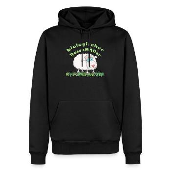 Schaf = biologischer Rasenmäher - Männer Premium Bio Hoodie - Schwarz - Vorne - Nico (187cm)