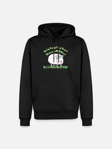 Schaf = biologischer Rasenmäher - Männer Premium Bio Hoodie - Schwarz