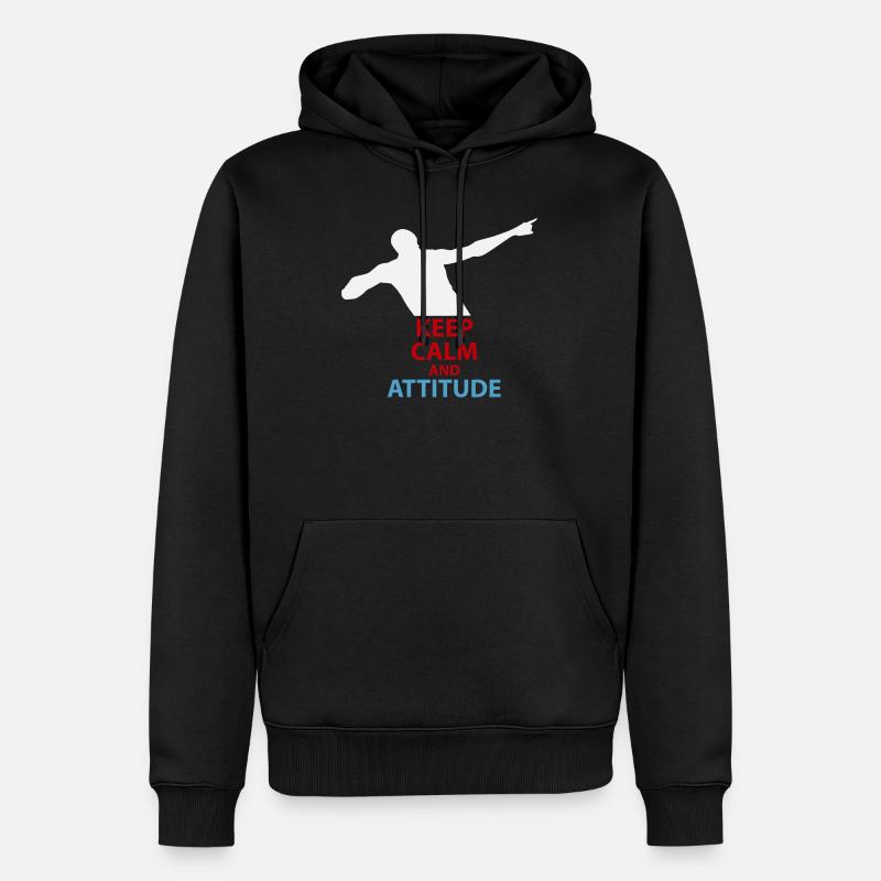 Ruhe und Attitüde Silhouette - Männer Premium Bio Hoodie - Schwarz