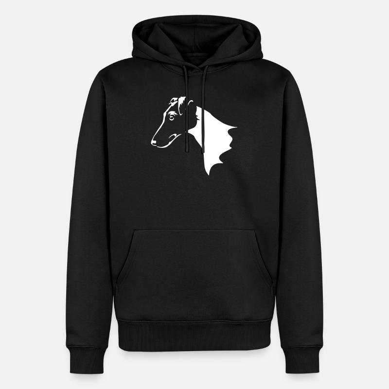 Foxterrier Kopf "Black Edition" - Männer Premium Bio Hoodie - Schwarz