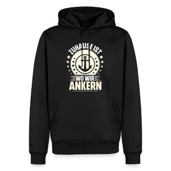 Zuhause Ist Wo Wir Ankern Segeln Schiff Boot - Männer Premium Bio Hoodie - Schwarz - Vorne - Nico (187cm)