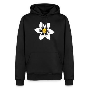 Le pouvoir des fleurs - Sweat à capuche Premium bio Homme - noir - Devant - Nico (187cm)