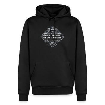 Für dieses Shirt musste ich lange arbeiten Rentner - Männer Premium Bio Hoodie - Schwarz - Vorne - Nico (187cm)