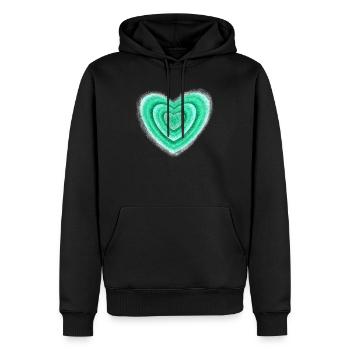 Cœur - Sweat à capuche Premium bio Homme - noir - Devant - Nico (187cm)