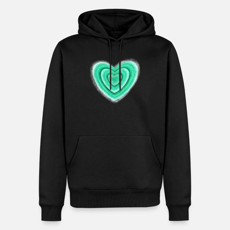 Herz - Männer Premium Bio Hoodie - Schwarz