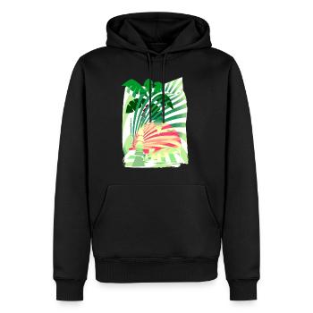 Palm Sun Vacances d’été - Sweat à capuche Premium bio Homme - noir - Devant - Nico (187cm)