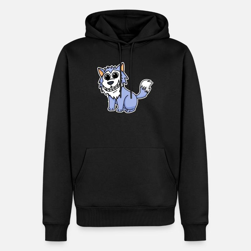 Wolf - Männer Premium Bio Hoodie - Schwarz
