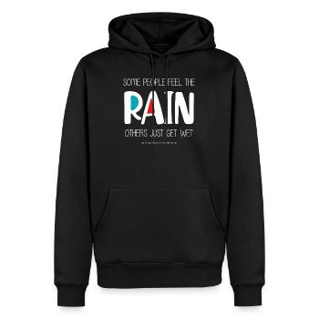 Feel the Rain (dark) - Men’s Premium Organic Hoodie - black - Front - Nico (187cm)