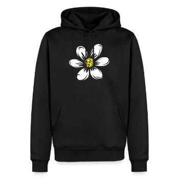 Daisy Boho prairie plantes Nature symbole - Sweat à capuche Premium bio Homme - noir - Devant - Nico (187cm)