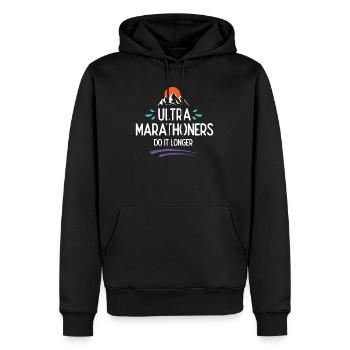 Les ultra-marathoniens le font plus longtemps - Sweat à capuche Premium bio Homme - noir - Devant - Nico (187cm)