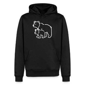 Maman ours, papa ours - Sweat à capuche Premium bio Homme - noir - Devant - Nico (187cm)