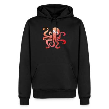 Octopus Dots Squid Tentacle Comic - Men’s Premium Organic Hoodie - black - Front - Nico (187cm)