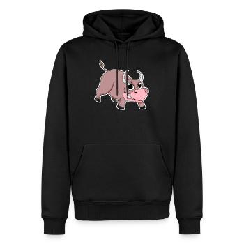Taureau Motif Animal Enfants - Sweat à capuche Premium bio Homme - noir - Devant - Nico (187cm)