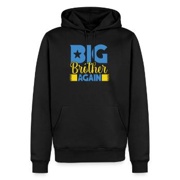 GRAND FRÈRE ENCORE encore grand frère - Sweat à capuche Premium bio Homme - noir - Devant - Nico (187cm)
