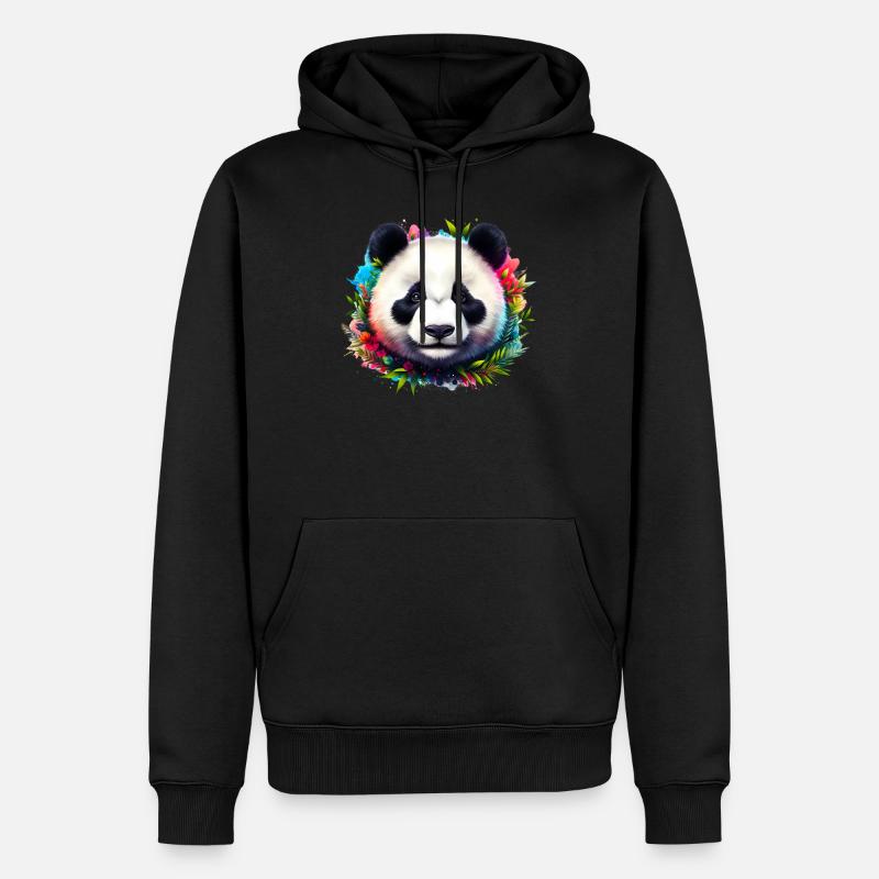 Panda - Sweat à capuche Premium bio Homme - noir