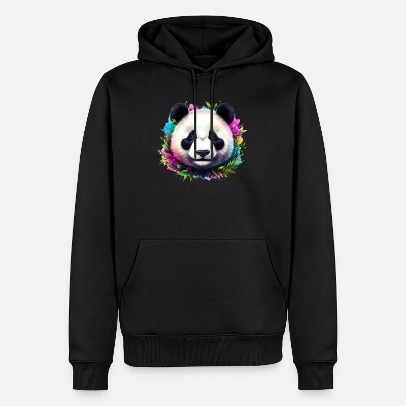 Panda - Sweat à capuche Premium bio Homme - noir