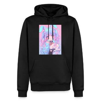 Hase Bunny Girl Anime Manga Pastel Goth Geschenk - Männer Premium Bio Hoodie - Schwarz - Vorne - Nico (187cm)